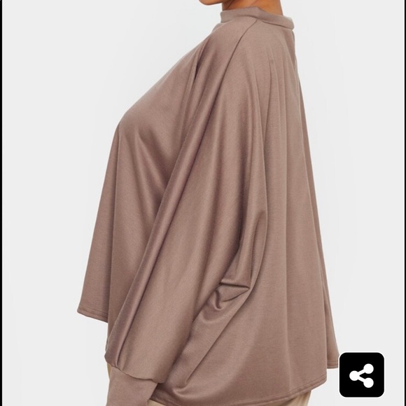 PrettyLittleThing Mocha High Neck Top Size Large - Picture 2 of 7